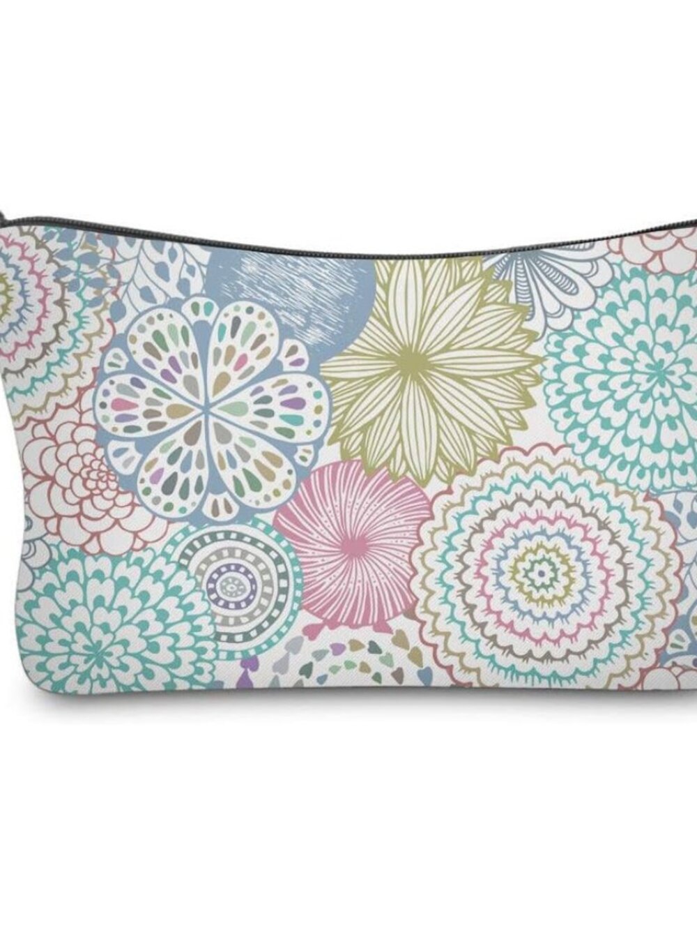 Cosmetic Bag for Women, Mandala Flowers Waterproof Makeup Bags Roomy Toiletry Po